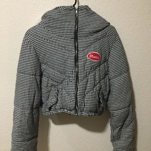 Puffy plaided jacket black and white ***MUST BUY WITH BUNDLE***